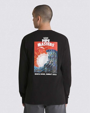 Vans 2023 Pipe Masters Poster Long Sleeve T-Shirt Herr Svarta | Sverige QNSK23059