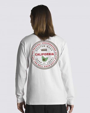 Vans California Market Long Sleeve T-Shirt Herr Vita | Sverige DLEU18293