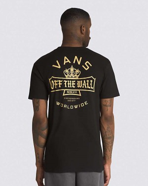 Vans Checkerboard Society T-Shirt Herr Svarta | Sverige JAQL86203