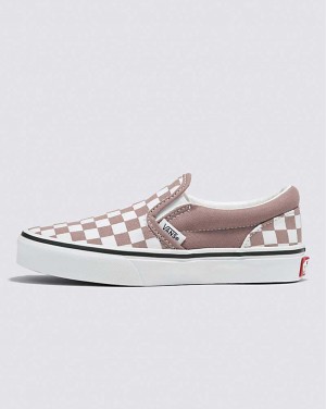 Vans Classic Slip-On Checkerboard Skor Barn Rosa | Sverige VKOI24596