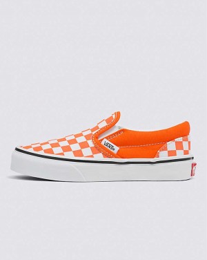 Vans Classic Slip-On Checkerboard Skor Barn Röda Orange | Sverige YKLA26905