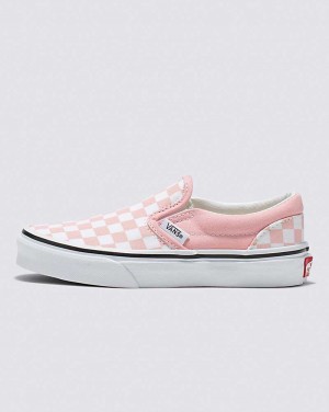 Vans Classic Slip-On Checkerboard Skor Barn Rosa Vita | Sverige QLKY23571