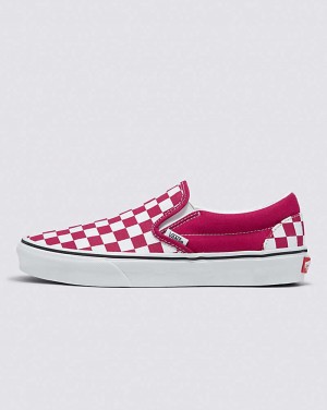 Vans Classic Slip-On Checkerboard Skor Dam Röda | Sverige UDKO31056