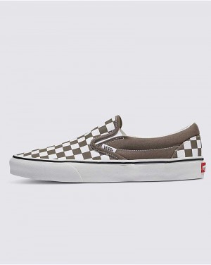 Vans Classic Slip-On Checkerboard Skor Dam Khaki | Sverige ANJF53061