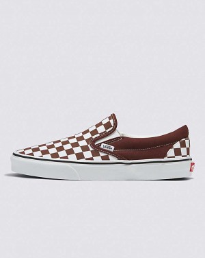 Vans Classic Slip-On Checkerboard Skor Dam Choklad | Sverige BZXE12783