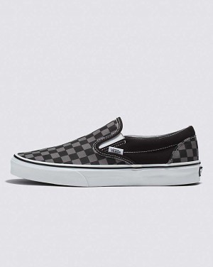 Vans Classic Slip-On Checkerboard Skor Dam Svarta Grå | Sverige KDZU43759