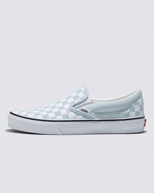 Vans Classic Slip-On Checkerboard Skor Herr Blå Vita | Sverige THLX67908