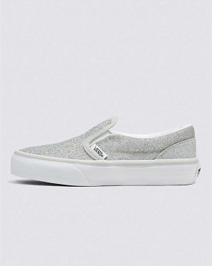 Vans Classic Slip-On Glitter Skor Barn Silver | Sverige EVFN04625