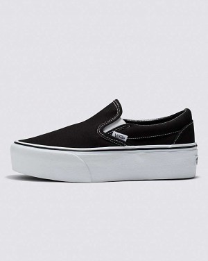 Vans Classic Slip-On Stackform Skor Dam Svarta Vita | Sverige LQAH32740