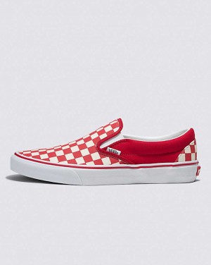 Vans Customs Checkerboard Slip-On Breda Skor Herr Röda Vita | Sverige ESLC09452