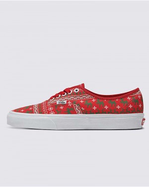 Vans Customs Christmas Tröja Authentic Skor Herr Röda | Sverige CJSH68175