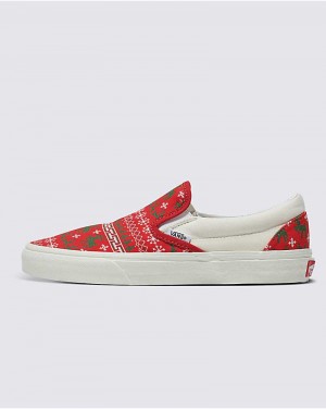 Vans Customs Christmas Tröja Slip-On Skor Herr Röda | Sverige SBAZ36294