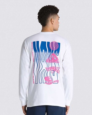 Vans Digital Wavy Long Sleeve T-Shirt Herr Vita | Sverige GWMC08365