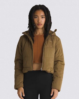 Vans Foundry Crop Puff Hooded MTE-1 Jacka Dam Bruna | Sverige OZDE31589