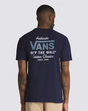 Vans Holder St Classic T-Shirt Herr Marinblå | Sverige MGVD05324