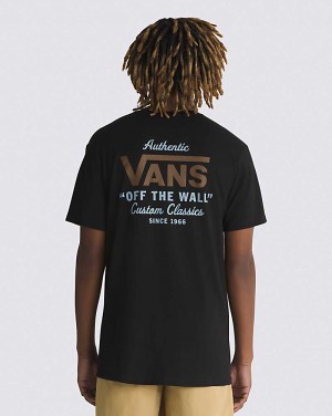 Vans Holder St Classic T-Shirt Herr Svarta | Sverige NVQZ86754