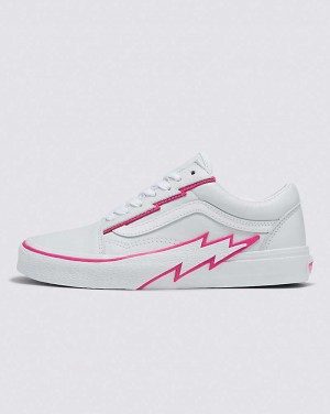 Vans Old Skool Bolt Läder Skor Dam Vita Rosa | Sverige HWFI75438