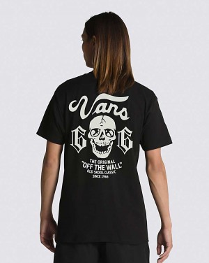 Vans Old Skool Skull T-Shirt Herr Svarta | Sverige SKMD40375