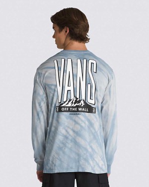 Vans Peaked Tie Dye Long Sleeve T-Shirt Herr Blå | Sverige SHIT17462