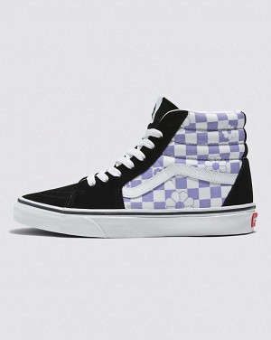 Vans Sk8-Hi Floral Check Skor Dam Lavendel Svarta | Sverige HOBI15237