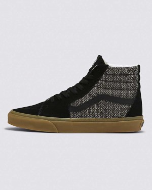 Vans Sk8-Hi Herringbone Skor Dam Svarta Bruna | Sverige HVSW50872