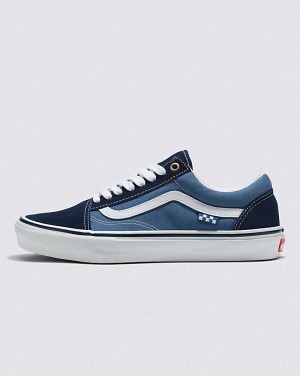 Vans Skate Old Skool Skateskor Dam Marinblå Vita | Sverige IJKY15364