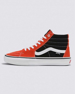 Vans Skate Sk8-Hi Skateskor Dam Röda Svarta | Sverige WCOQ31805