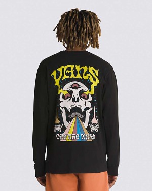 Vans Skull Saucer Long Sleeve T-Shirt Herr Svarta | Sverige JOIN48012