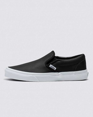 Vans Slip-On Perf Läder Skor Herr Svarta | Sverige EZVX52347