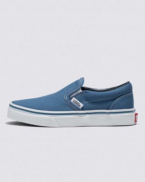 Vans Slip-On Skor Barn Marinblå Vita | Sverige NIOS61045