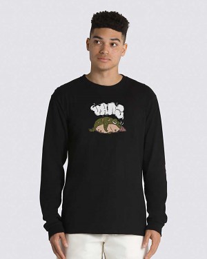 Vans Snoozarito Long Sleeve T-Shirt Herr Svarta | Sverige OIHS45690