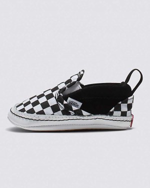 Vans Spädbarn Slip-On V Crib Checker Skor Barn Svarta Vita | Sverige QFDC93064