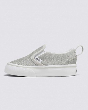 Vans Toddler Slip-On V Glitter Skor Barn Silver | Sverige ZQTH41290