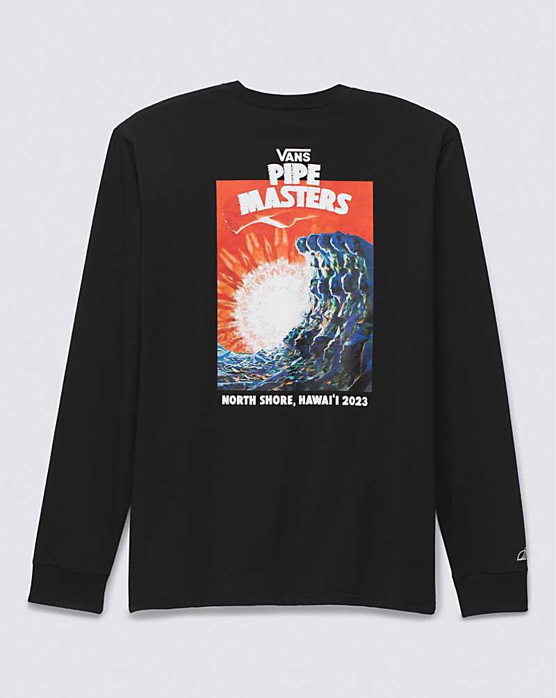 Vans 2023 Pipe Masters Poster Long Sleeve T-Shirt Herr Svarta | Sverige QNSK23059