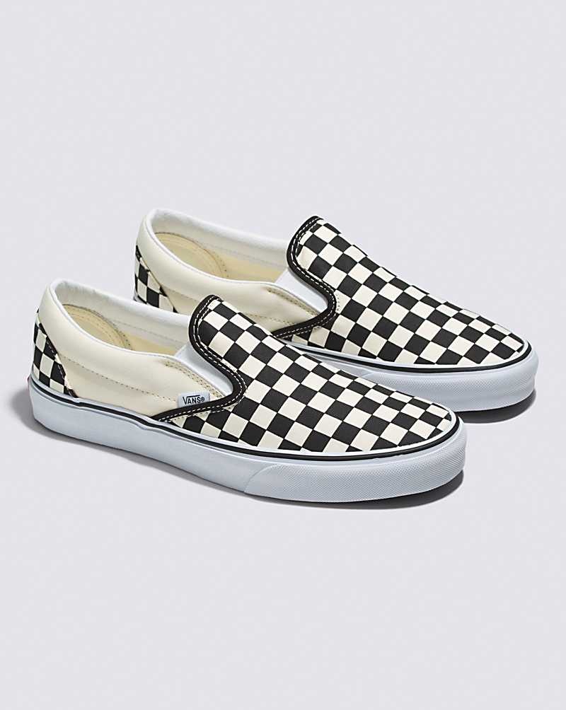 Vans Classic Slip-On Breda Checkerboard Skor Herr Svarta Vita | Sverige ELCI95708