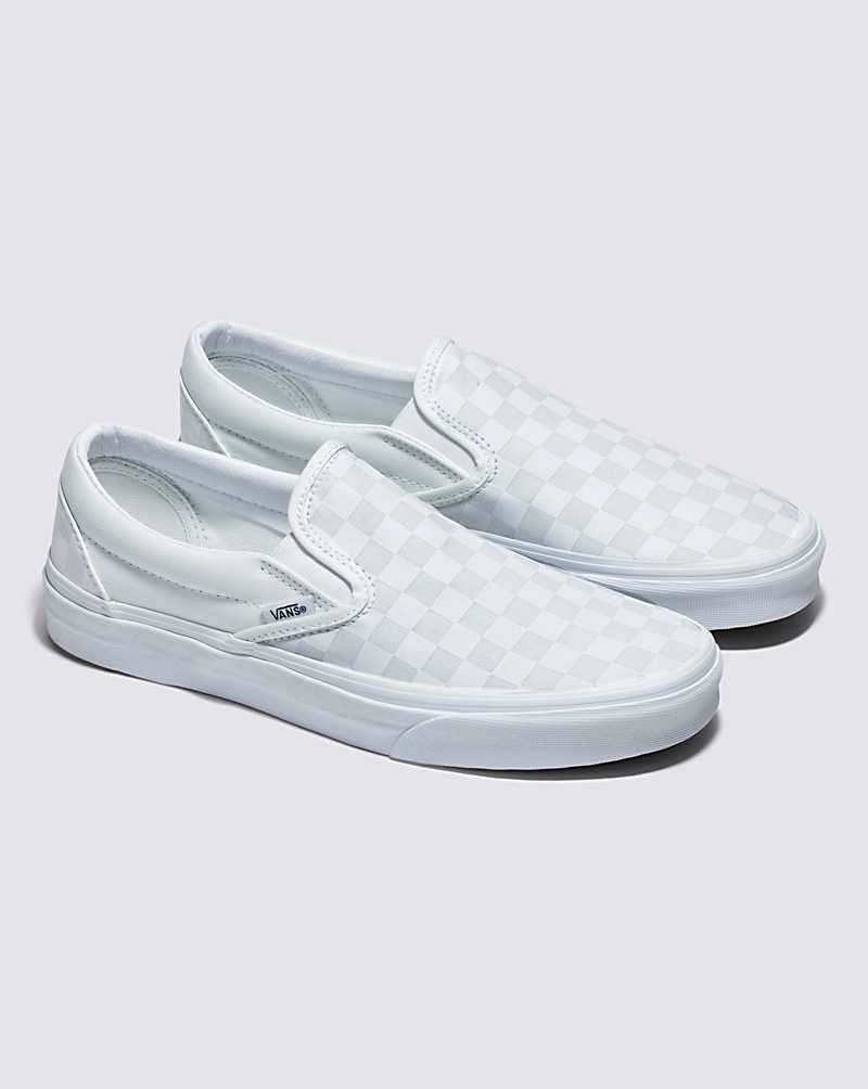 Vans Classic Slip-On Checkerboard Skor Dam Vita | Sverige HWDL97035