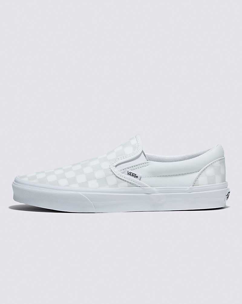 Vans Classic Slip-On Checkerboard Skor Dam Vita | Sverige HWDL97035