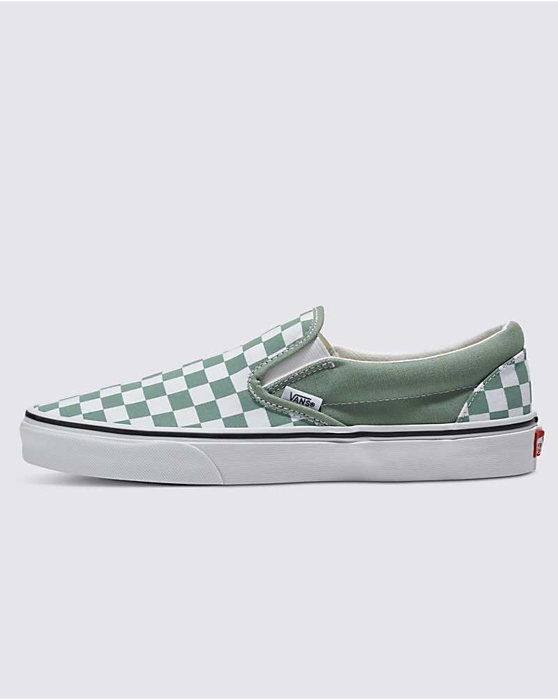 Vans Classic Slip-On Checkerboard Skor Dam Gröna | Sverige IWAF52971