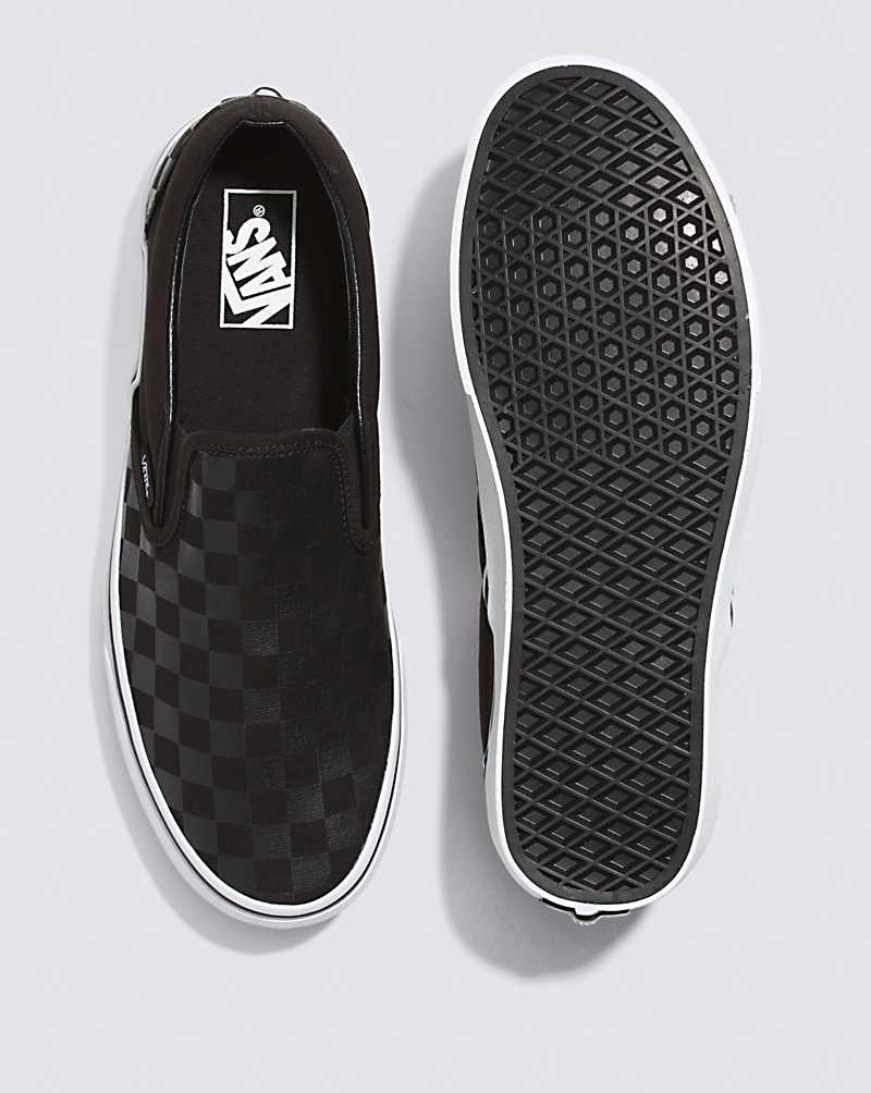 Vans Classic Slip-On Checkerboard Skor Herr Svarta | Sverige WSUM24760