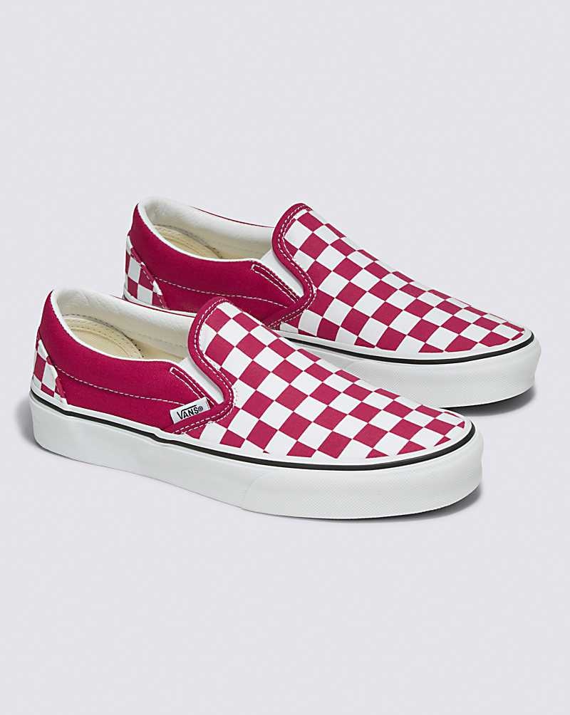 Vans Classic Slip-On Checkerboard Skor Herr Röda | Sverige YEXS61487