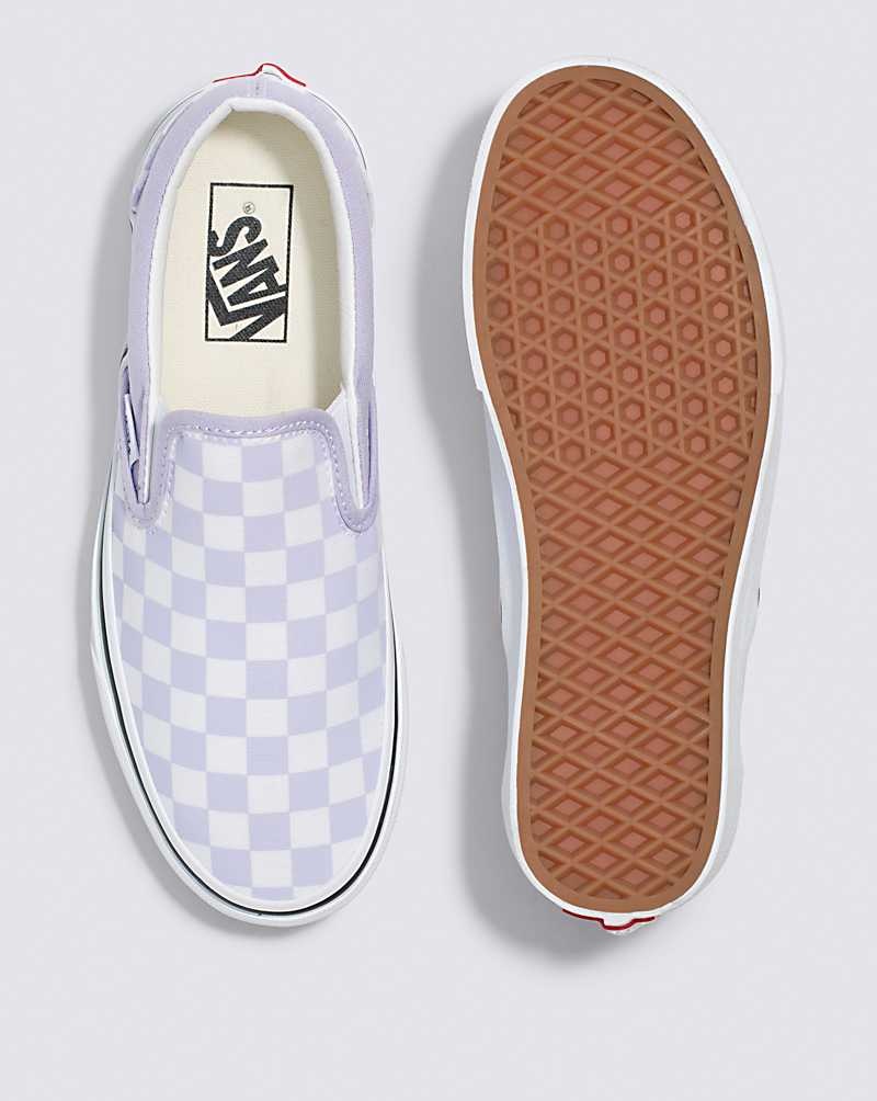 Vans Classic Slip-On Checkerboard Skor Herr Lila | Sverige APFW90481