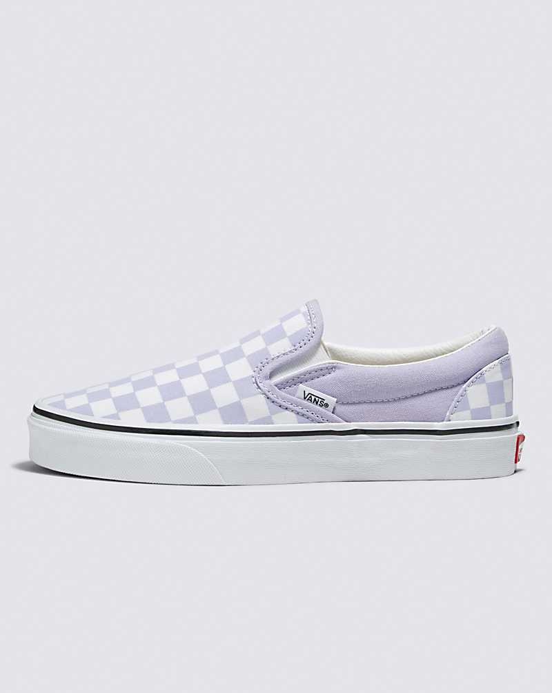 Vans Classic Slip-On Checkerboard Skor Herr Lila | Sverige APFW90481