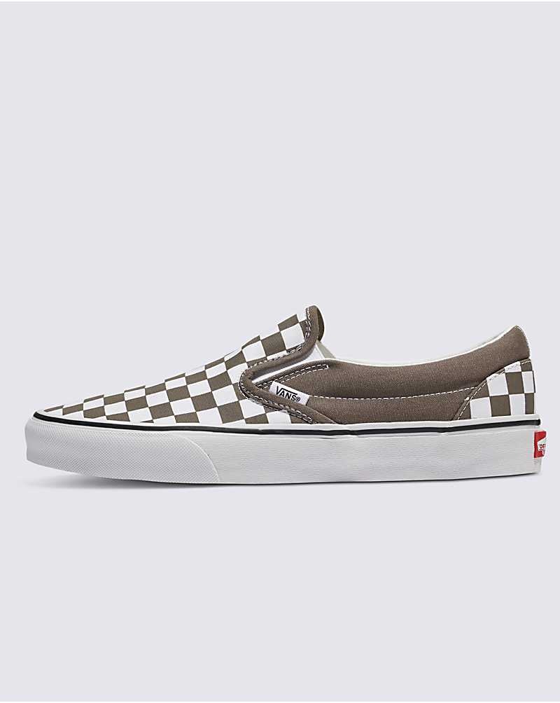 Vans Classic Slip-On Checkerboard Skor Herr Khaki | Sverige QONU56921