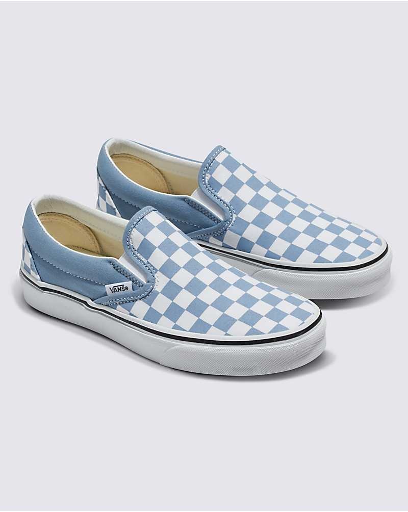 Vans Classic Slip-On Checkerboard Skor Herr Blå | Sverige GEVR41832