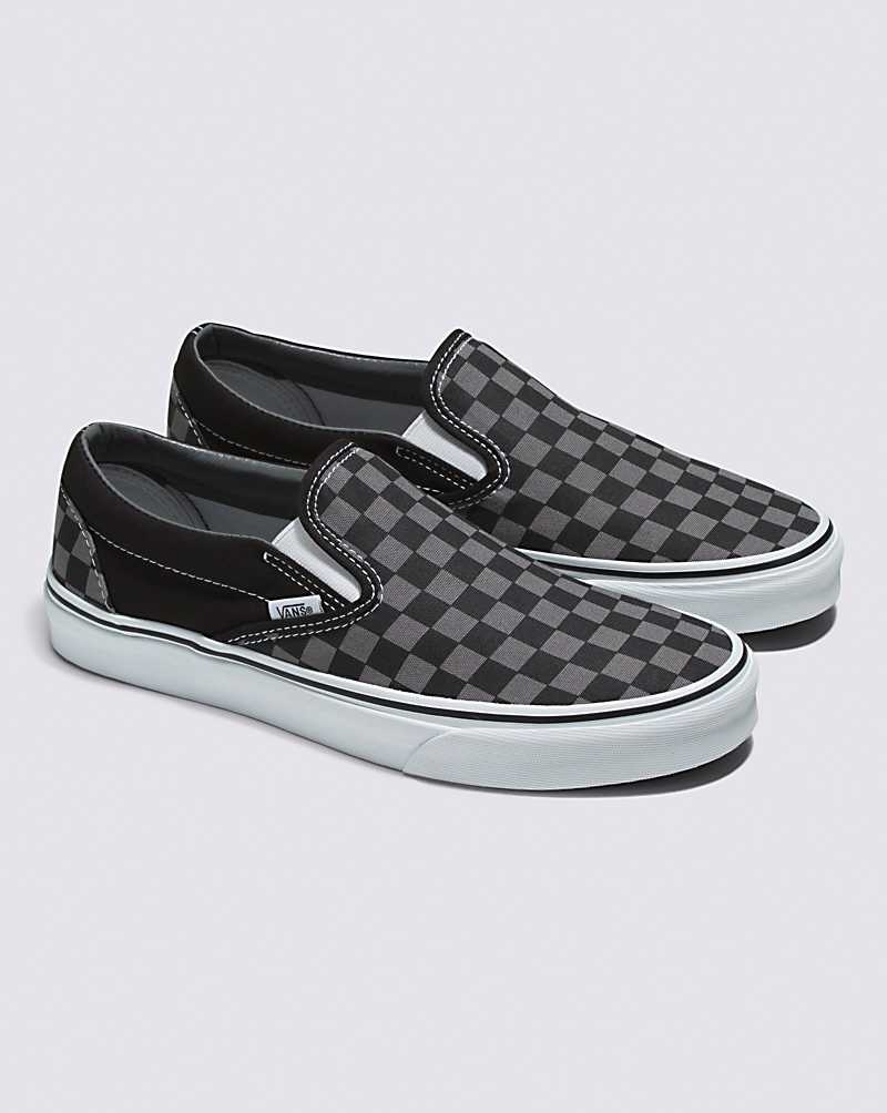 Vans Classic Slip-On Checkerboard Skor Herr Svarta Grå | Sverige BWXK97152