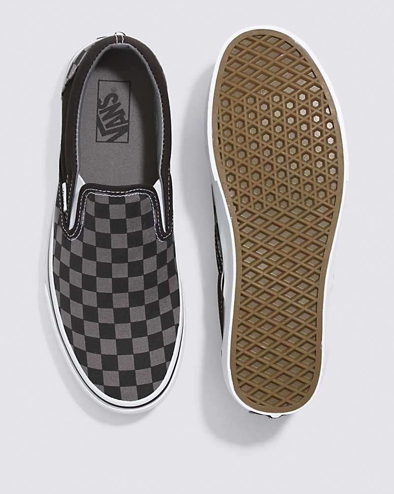 Vans Classic Slip-On Checkerboard Skor Herr Svarta Grå | Sverige BWXK97152