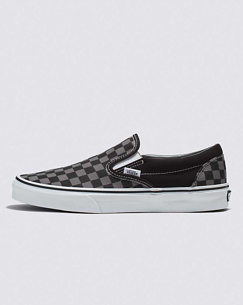 Vans Classic Slip-On Checkerboard Skor Herr Svarta Grå | Sverige BWXK97152