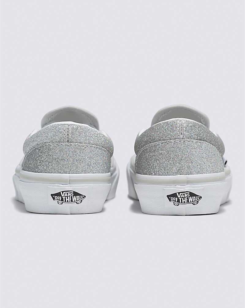 Vans Classic Slip-On Glitter Skor Barn Silver | Sverige EVFN04625