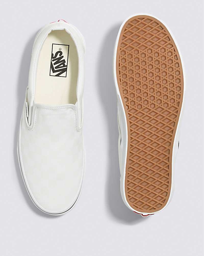 Vans Classic Slip-On Glow Checkerboard Skor Dam Vita | Sverige VJRD49586