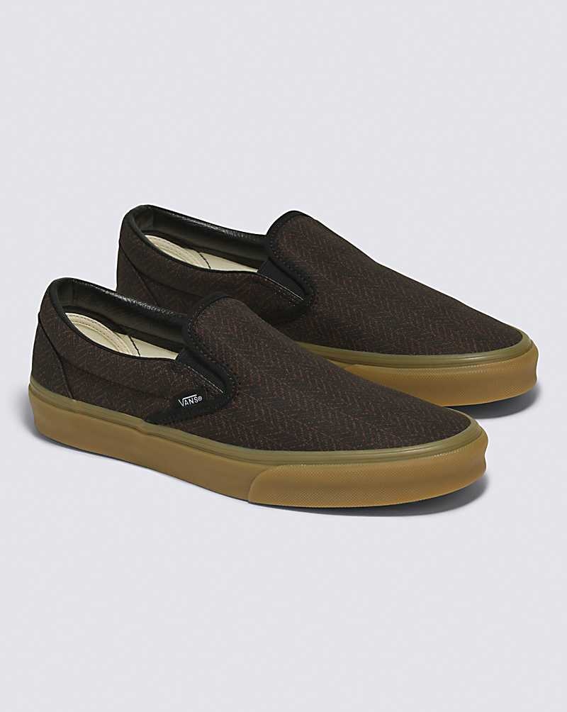 Vans Classic Slip-On Herringbone Skor Dam Svarta Bruna | Sverige KVRZ56974